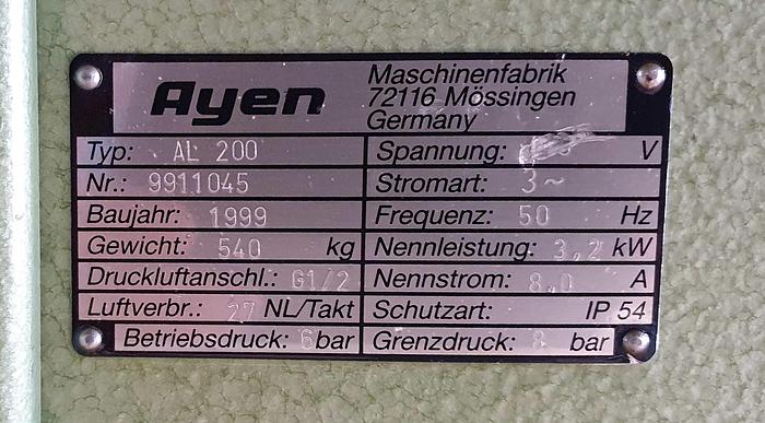 Used 1999 Ayen AYEN ALMOMAT AL 200