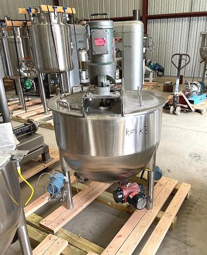 Used 60 GALLON LEE DOUBLE MOTION AGITATED KETTLE - S/S - JACKETED