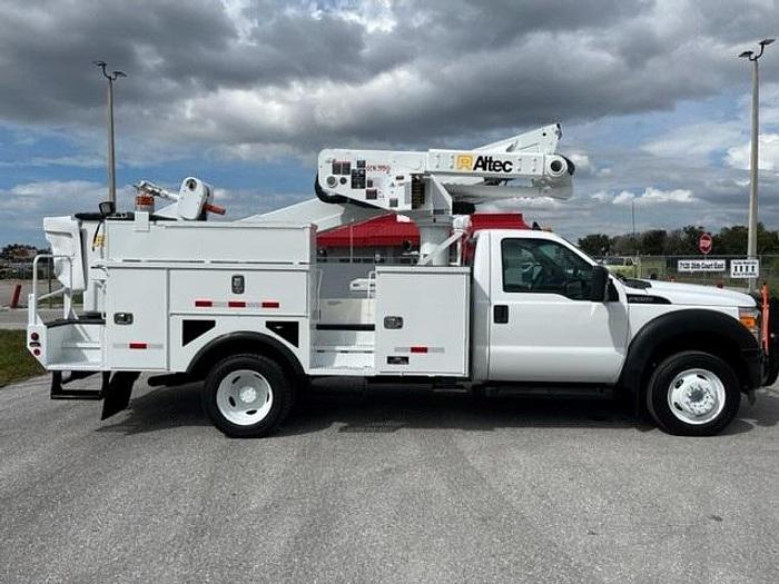 Used Altec AT40-MH, 45 ft, Articulating & Telescopic Material Handling Bucket Boom on 2016 Ford F550 Reg Cab Utility Truck - C34696