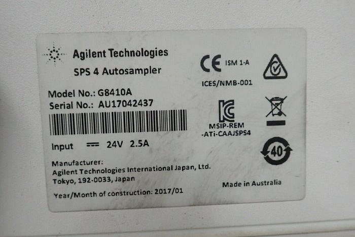 Used Agilent Model G8410A SPS 4 Autosampler