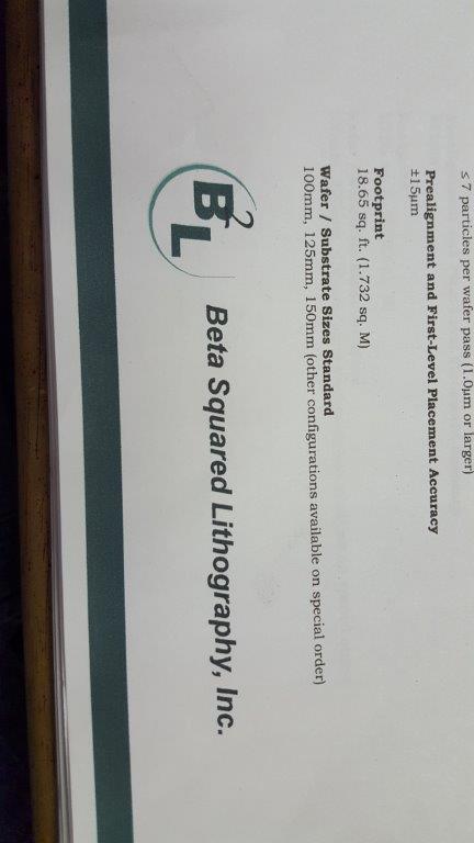 Used Beta Squared Model OS2000 Micralign Mask Scanner (non contact)