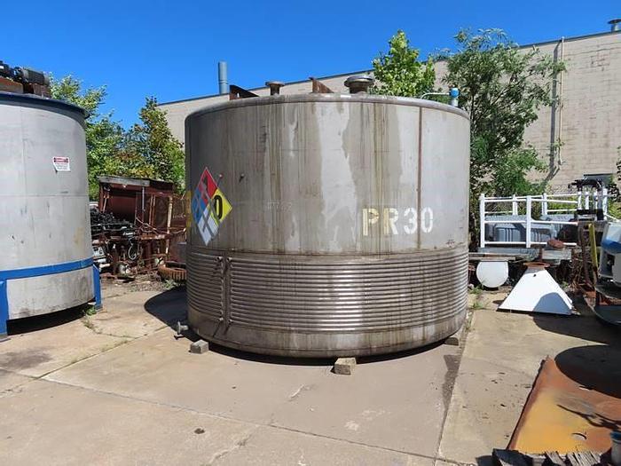Used 6,500 GALLON IMPERIAL STEEL TANK CO. VERTICAL TANK - S/S - JACKETED