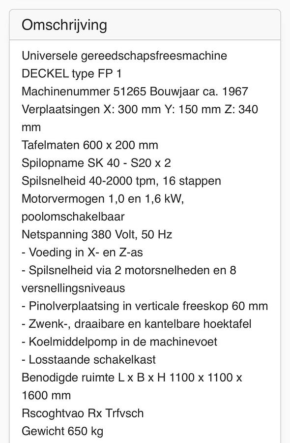 Gebruikt Deckel FP-1