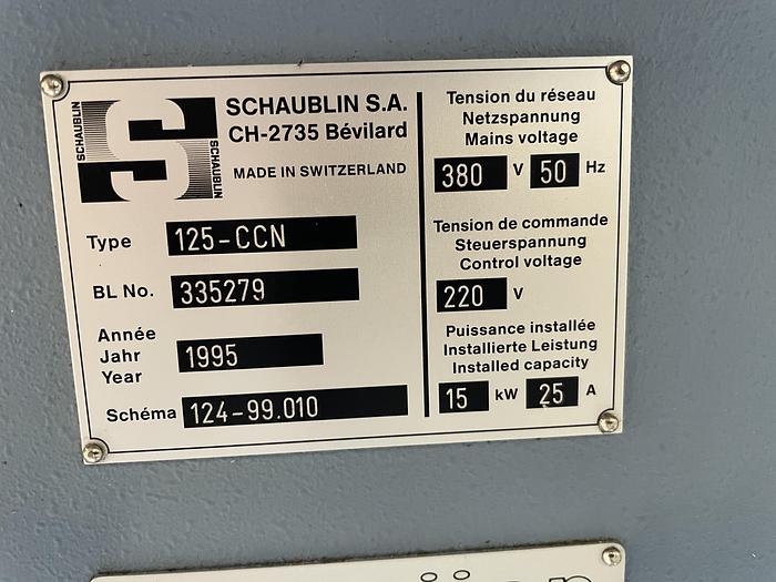 Gebruikt 1995 Schaublin 125-CCN