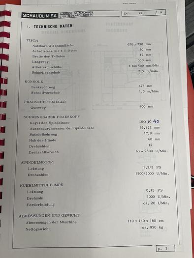 Gebruikt Schaublin 22