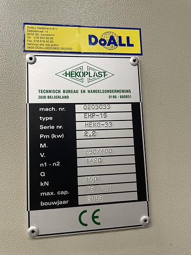 Gebruikt 2003 Werkplaatspers Brootspers 15t.