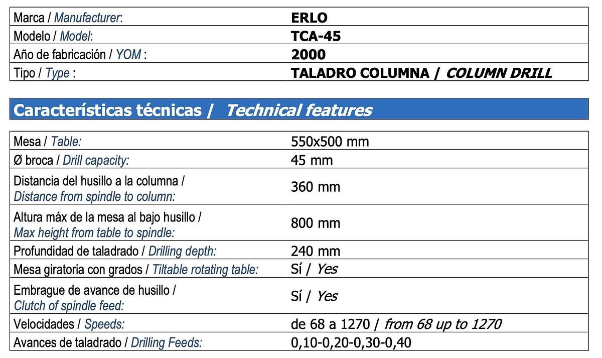 Gebruikt Erlo TCA-45