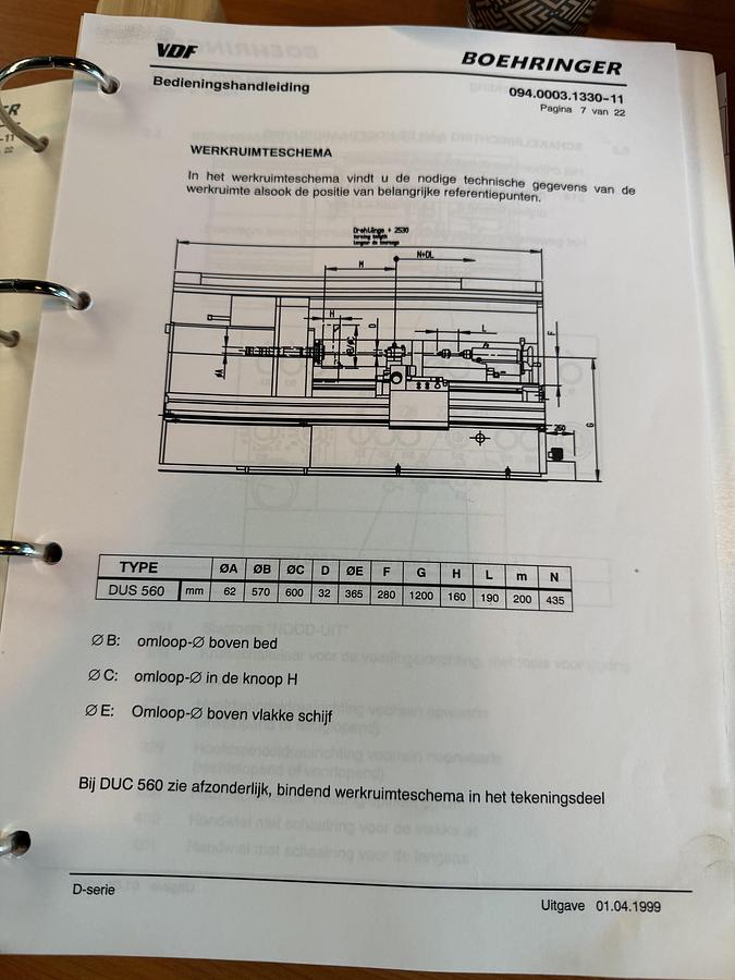 Gebruikt VDF BOEHRINGER DUS 560 Ti