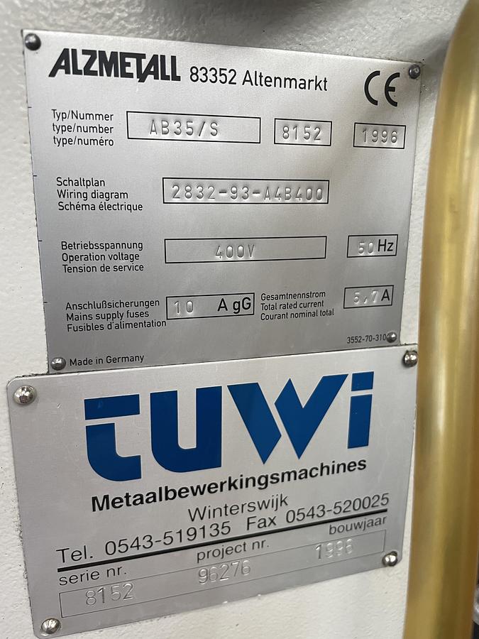 Gebruikt Alzmetall AB35/S