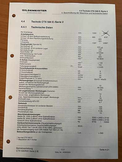 Gebruikt 2003 Gildemeister CTX-500 Serie 2