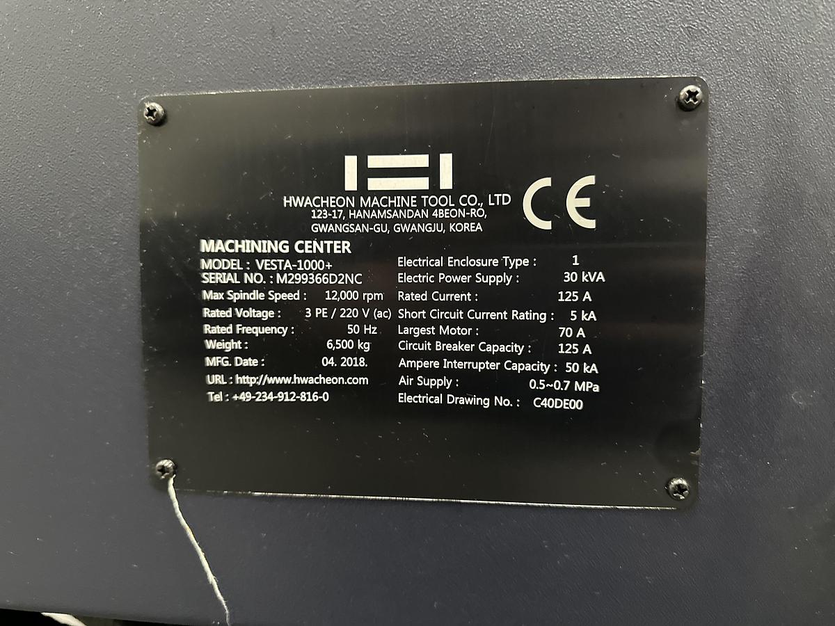 Gebruikt Hwacheon VESTA-1000+