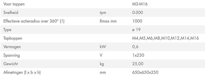 Gebruikt MW-Tech tap-arm ETA1610