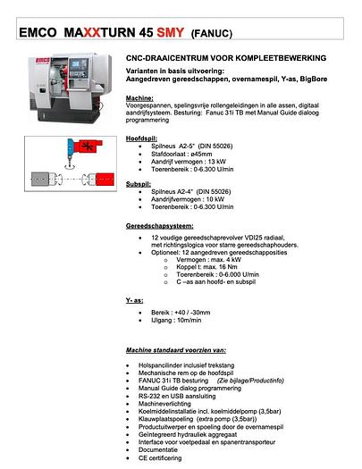 Gebruikt 2014 Emco Maxxturn 45