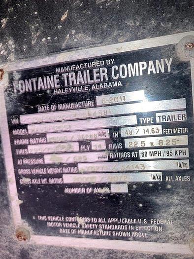 Used 2012 Fontaine Velocity Flatbed Trailer