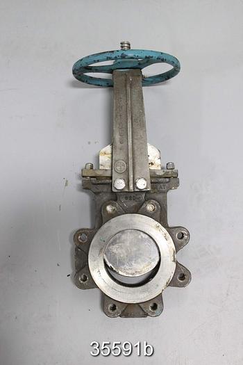 Used Fabri 37S316F0-1 4" Hand Operated Knife Gate Valve #35591