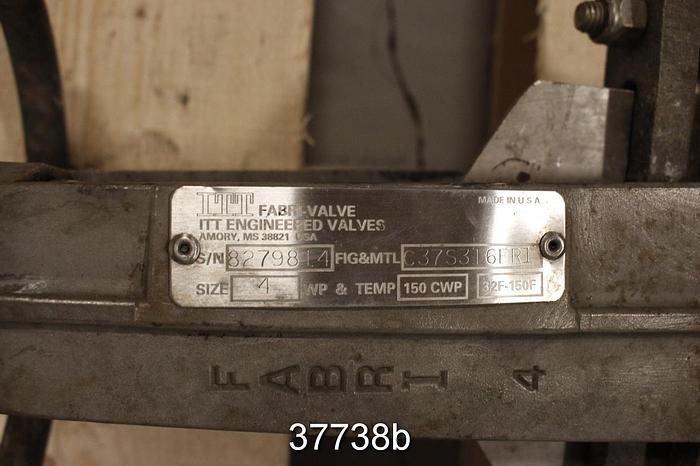 Used Fabri 4" Hand Operated Knife Gate Valve, C37 #37738