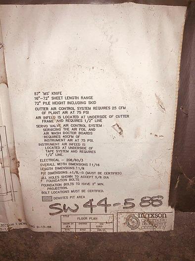 Used 57" MAXSON MODEL MS SINGLE ROTARY KNIFE SHEETER