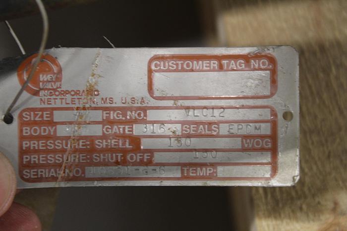 Used Wey Valve 10" Air Operated Knife Gate Valve, Stainless Steel Body #43929