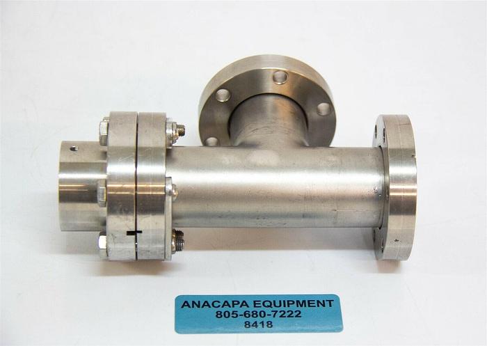Used HPS DIV of MKS Heater & 3-Way Vacuum Cross Fitting 6.5" L x 23/4"D I90070 8418