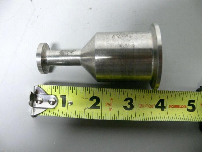 Used 316L Stainless Steel 1" to 2" OD Tapered Sanitary Fitting Converter Adapter