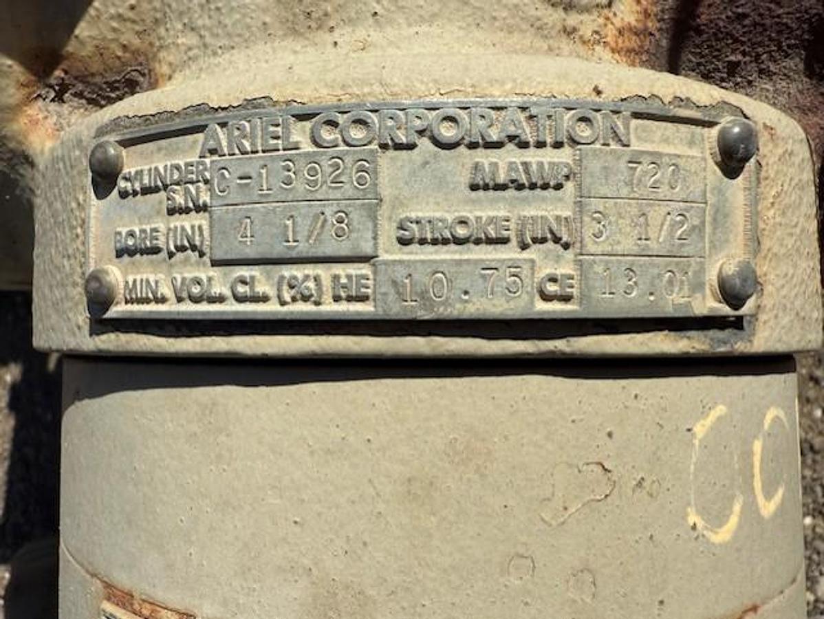 Used Ariel JGM-2 Frame SN F-3962 with (2) 4.125” JGM 720 # Cylinders 
