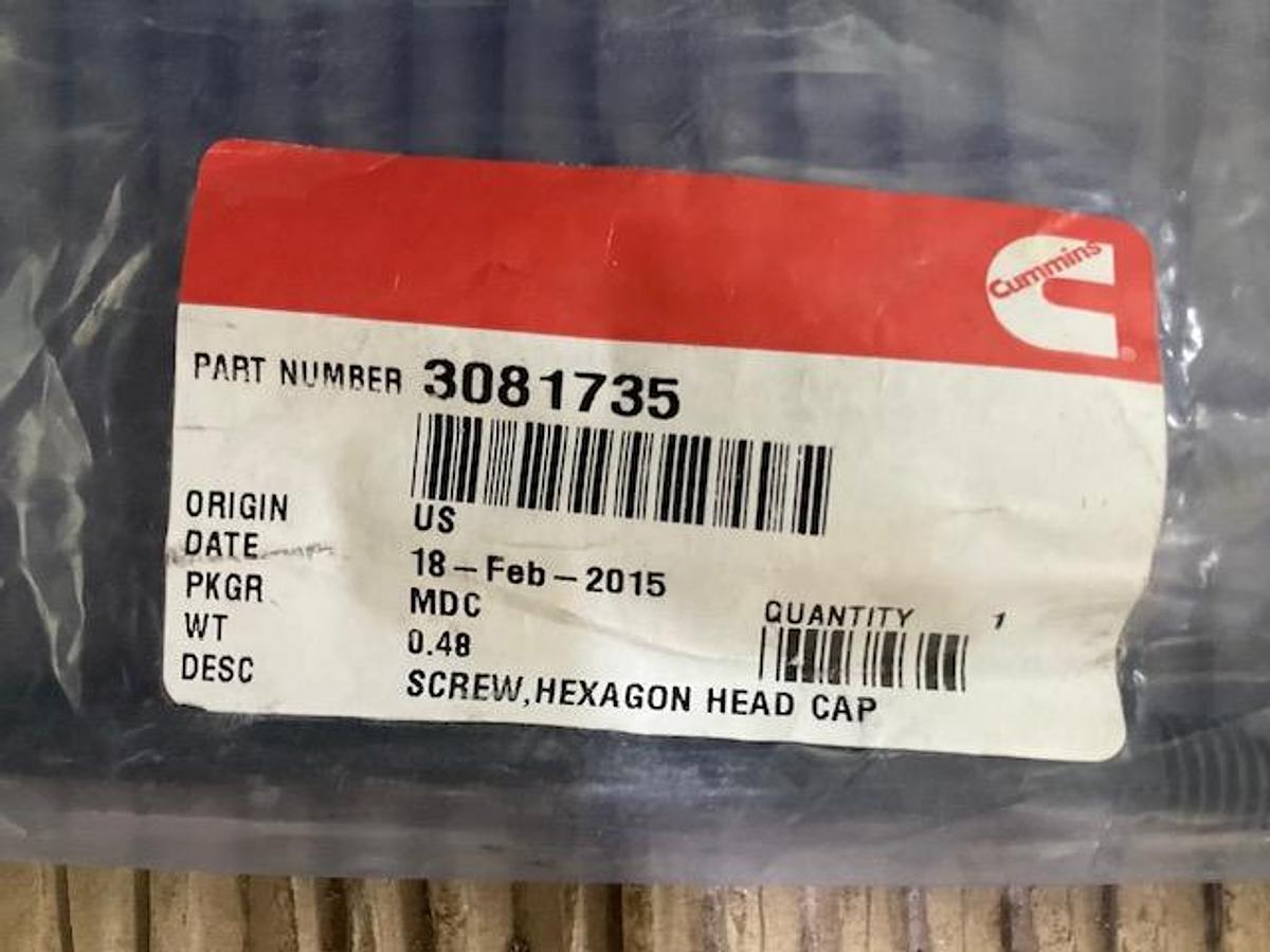 Hexagon Head Cap Screws PN 3081735