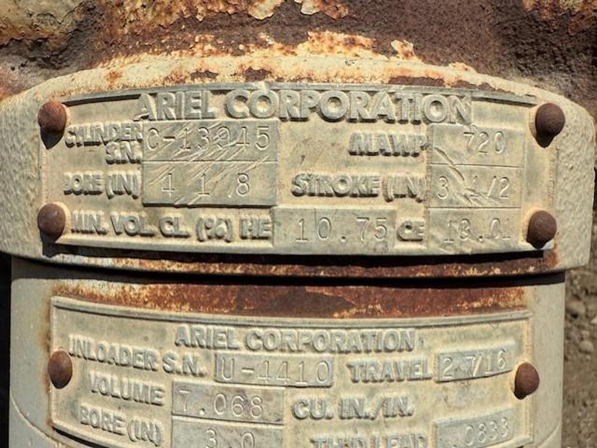 Used Ariel JGM-2 Frame SN F-5793 with (2) 4.125” JGM 720 # Cylinders 