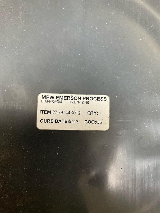 Fisher MPW EMERSON DIAPHRAGM SIZE 34 & 40 PN: 27B9744X012