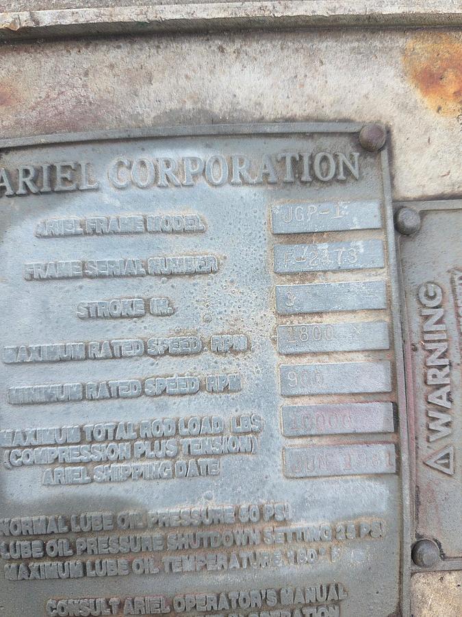Used Ariel JGP-1-2 Compressor Frames F-2473