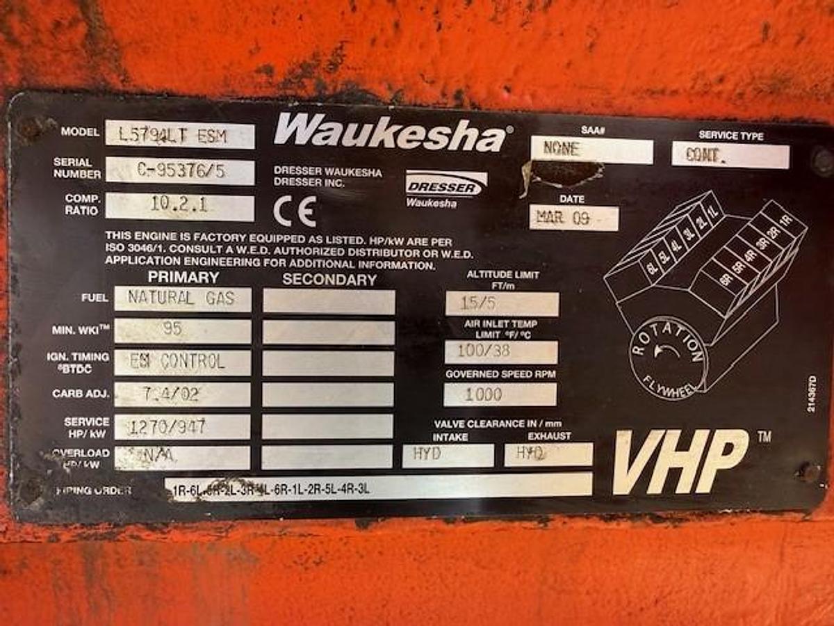 Used Waukesha L5794LT Engine SN C-95376/5