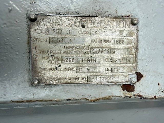 Used Ariel 8.75” CK 2400 # MAWP Cylinder SN C-133087