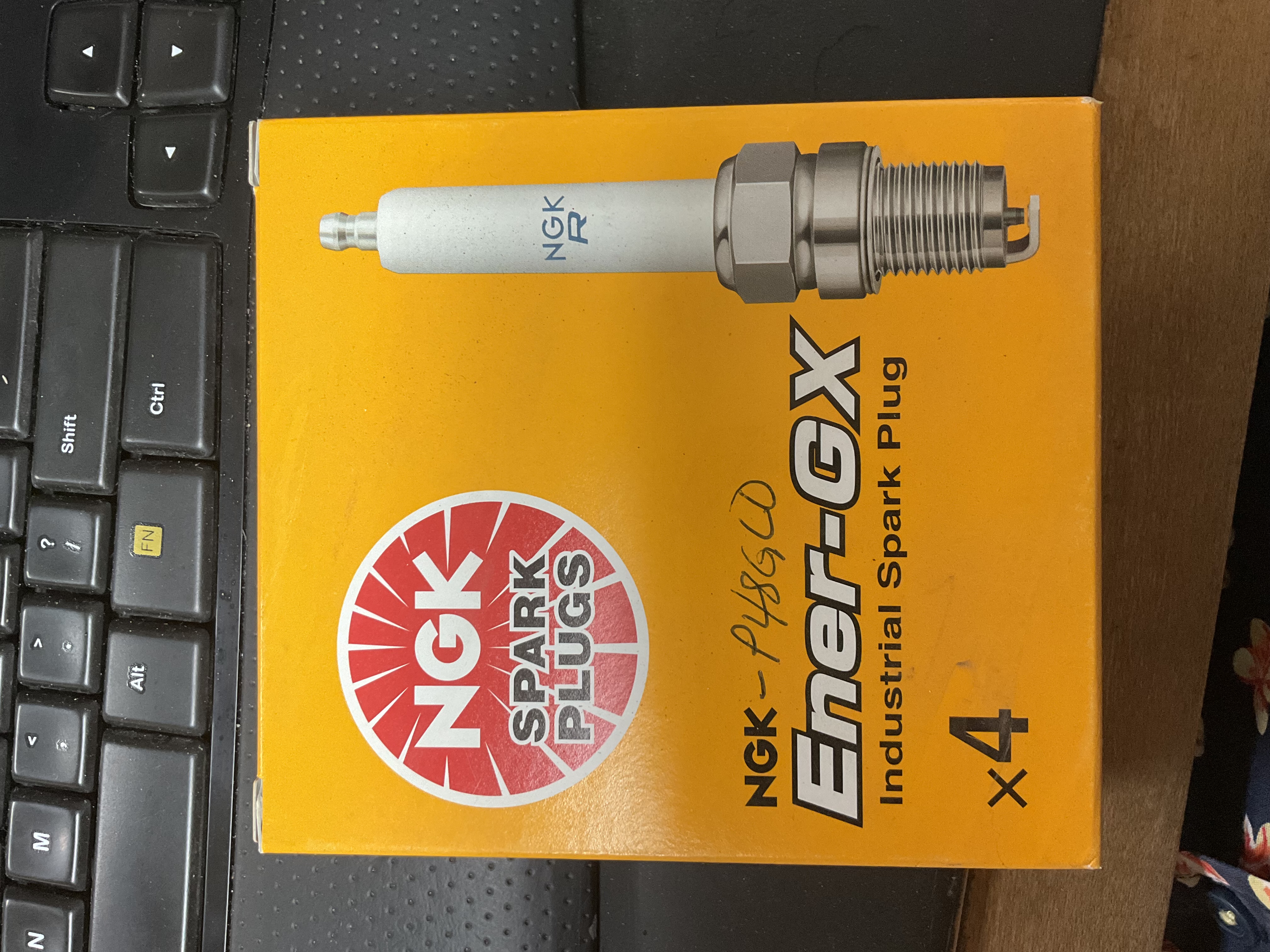 Used NGK Ener-GX industrial spark-plug 4-pack, for a Waukesha P48GLD engine PN: AS2-25