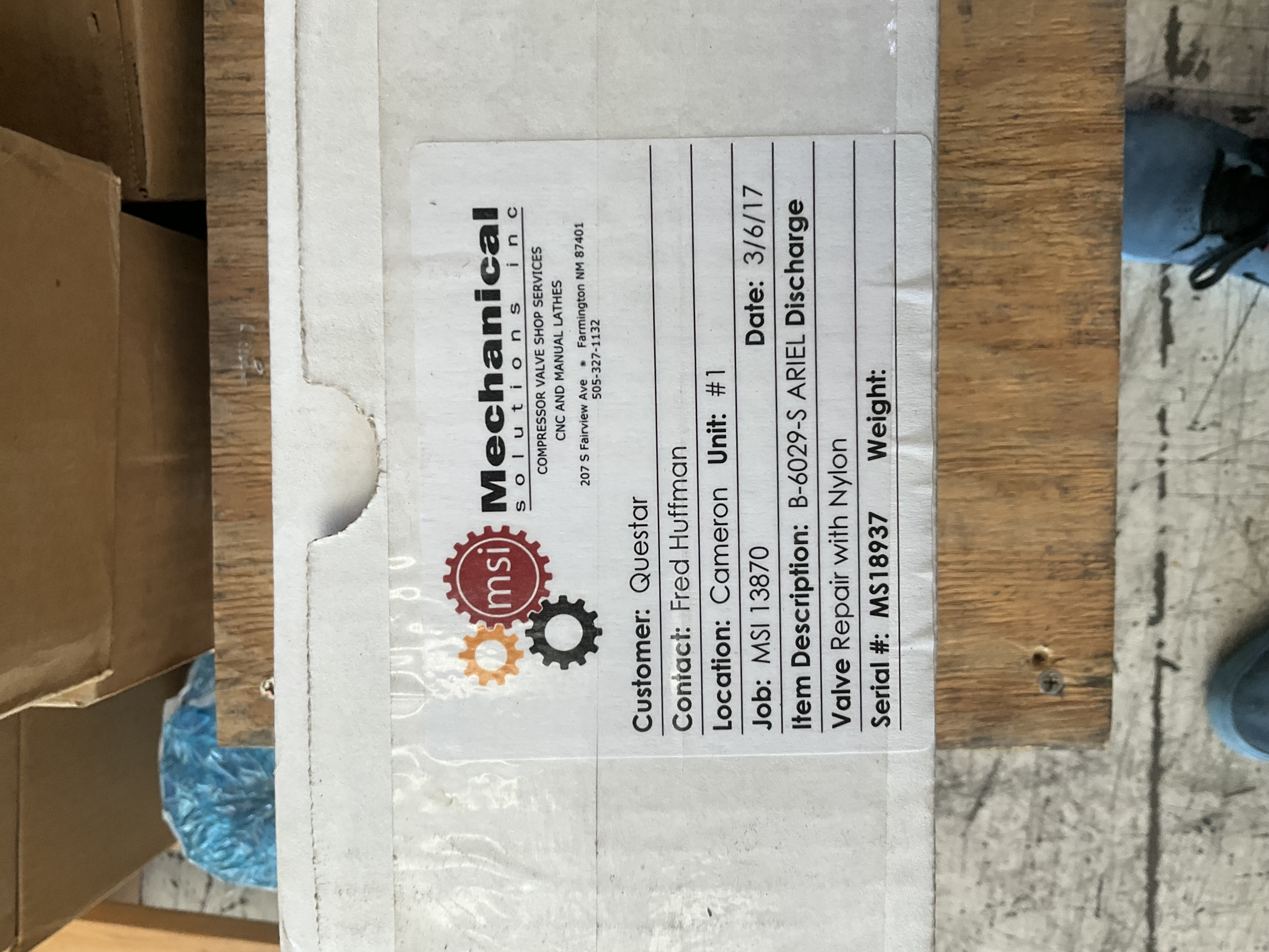 Ariel Discharge Valve PN: B-6029-S