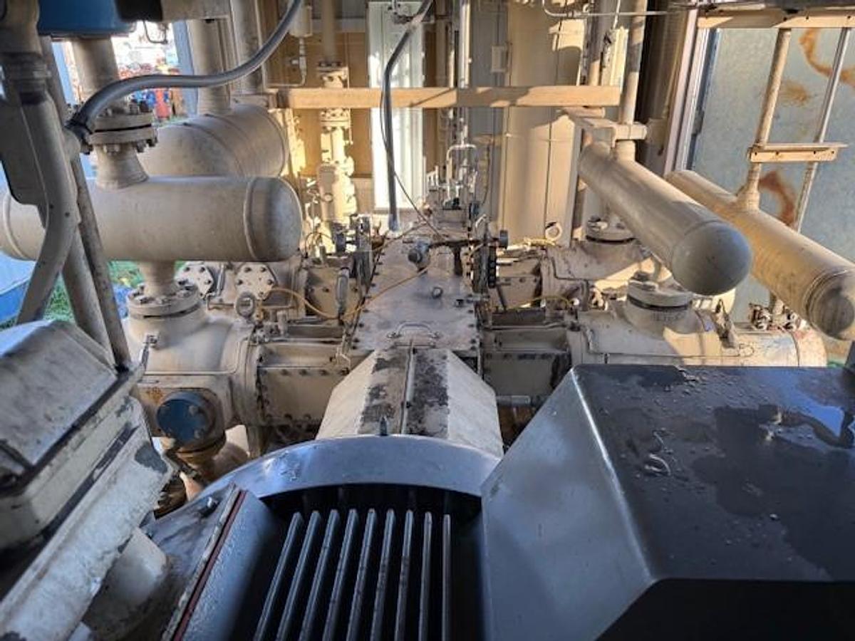 Used 600 HP / Ariel JGA-4 SN F-21749 Four Stage CNG Compressor Package Size 6.125” x 4.125” x 3.375” x 3.375” x 1.75” x 1.75” with ACE E721 Cooler