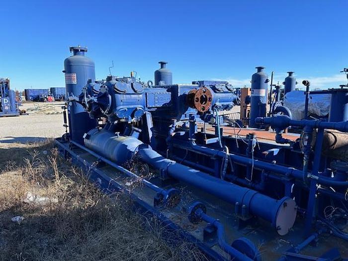 Used Ariel JGE-4 SN F-23606 / Waukesha F3524GSI (no engine) Three Stage Compressor Package Size 17.25” x 17.25” x 13.5” x 9.625” with ACE J144 Cooler