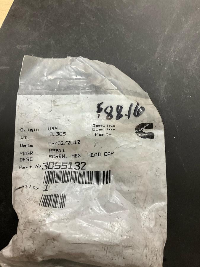 Cummins Hexagon Head Cap Screw PN: 3055132