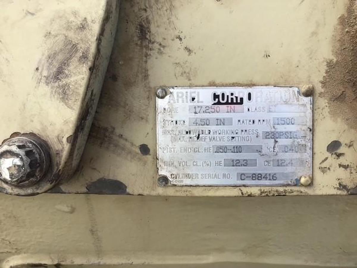 Used Ariel JGT-4 Two Stage Compressor Package Size 17.25” x 17.25” x 9.75” x 9.75” SN F-25508 1250 HP