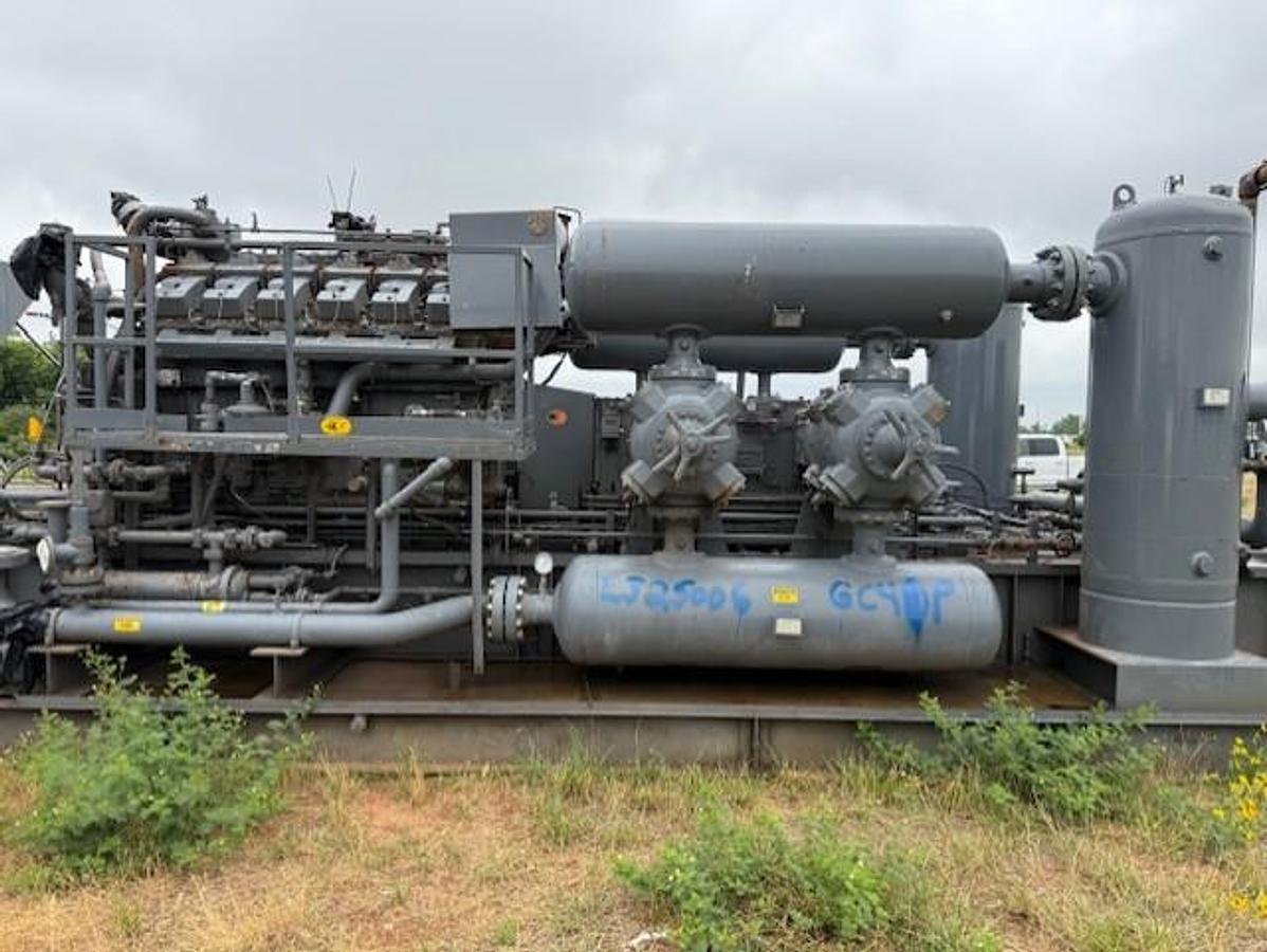 Used Waukesha L7042GSI / Ariel JGK-4 Two Stage Compressor Package SN F-13668 Size 9.125" x 9.125" x 6.25" x 6.25"  with 156FI Cooler