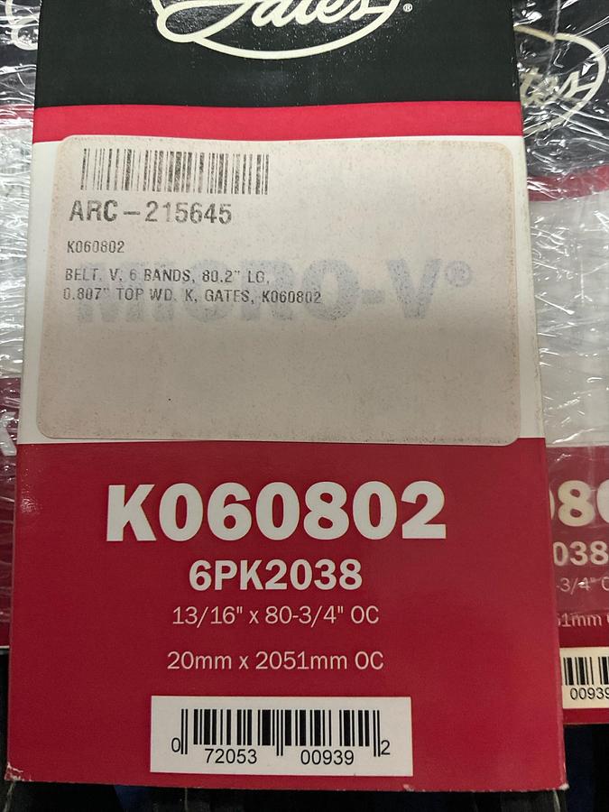 GATES V BELT PN: K060802