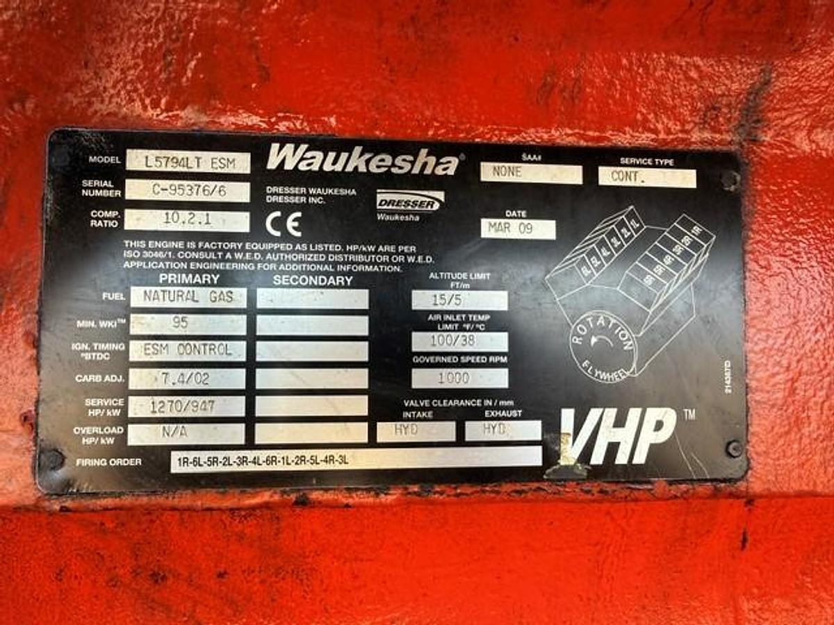Used Waukesha L5794LT ESM Engine SN C-95376/6