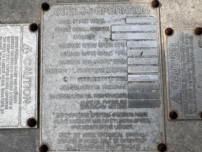 Used Ariel JGJ-4 / Cat G3508LE Three stage Compressor Package - Size 13.5” x 13.5” x 9.75” x 5.5” - Less Engine Only - Unit # 143