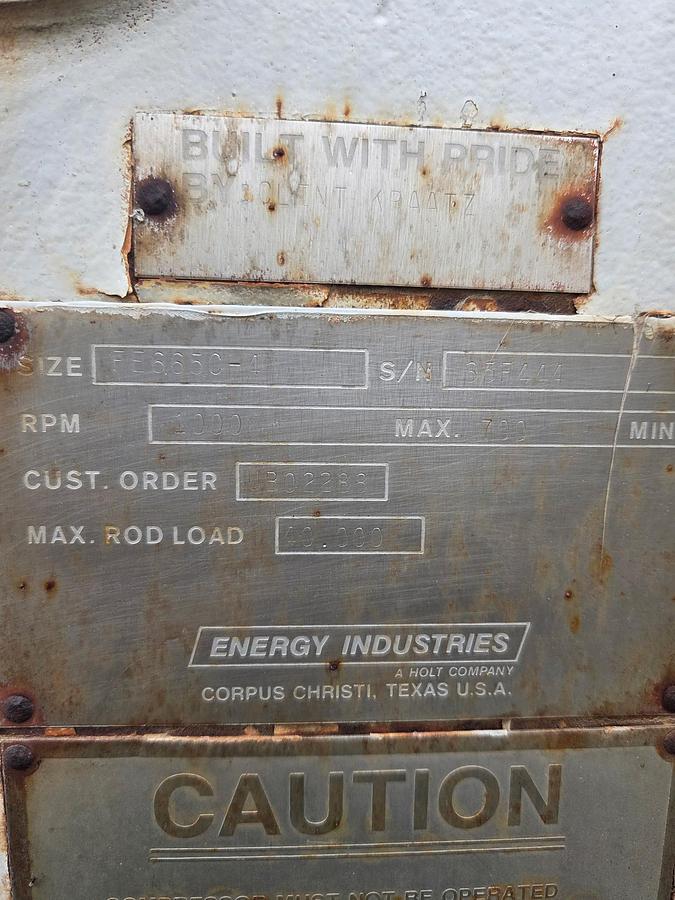 Used Gemini FE665C-4 Compressor Frame SN 65F444