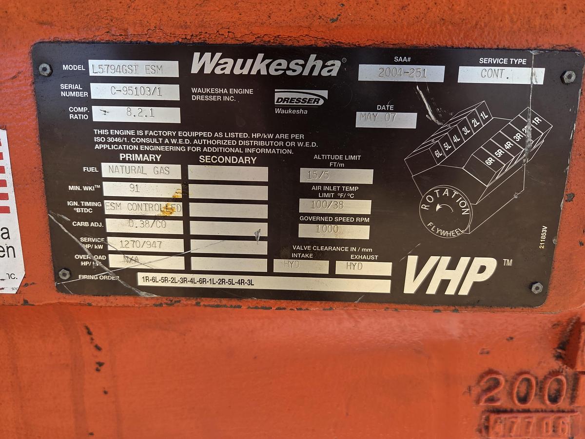 Used Waukesha L5794GSI ESM Engine block SN:C-95103/1