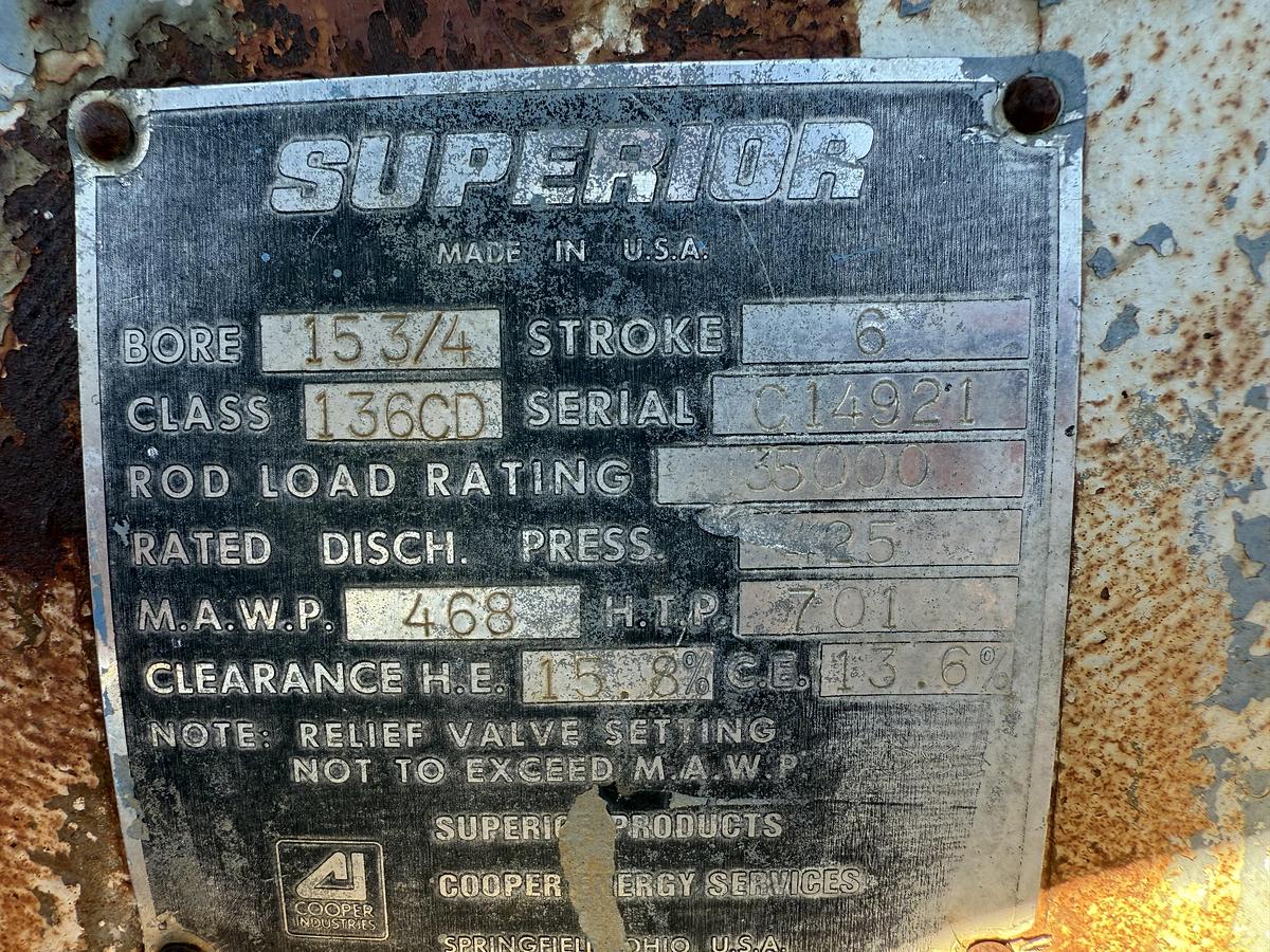 Used White Superior MW-64 Compressor Frame SN 312850