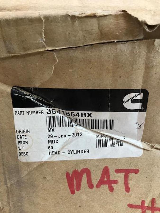 Cummins Cylinder Head PN 3641564RX