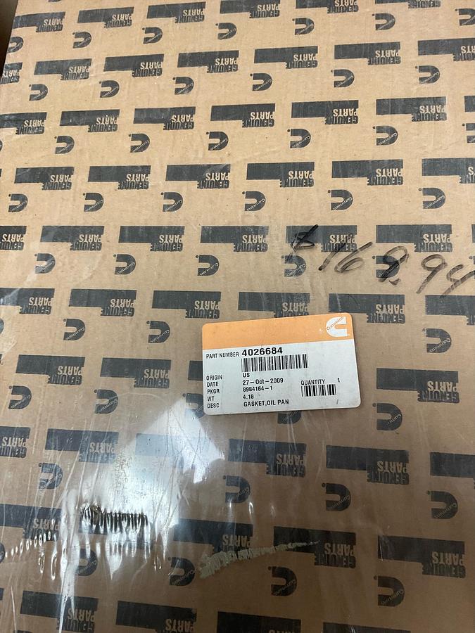 Cummins Oil Pan Gasket PN: 4026684
