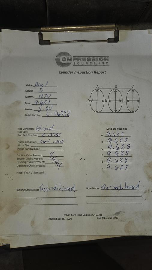 Used 9.625 JGD 1270 # Cylinder SN C-56352