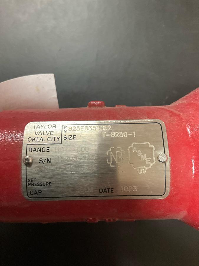 Taylor Valve Technology Safety Relief Valve 1 T-S200-1 PN: 82E351311