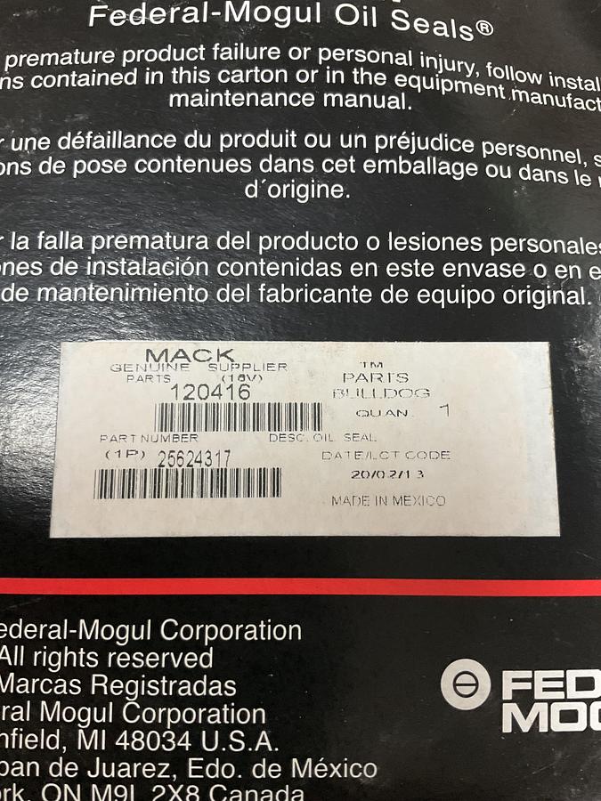 Federal Mogul Oil Seal PN: 25624317