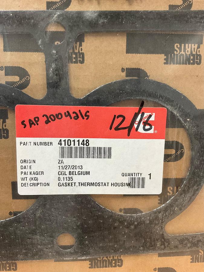 Cummins Thermostat Housing Gasket PN: 4101148